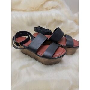 Elizabeth and James {Bax} Platform Sandals‎ in Black Leather